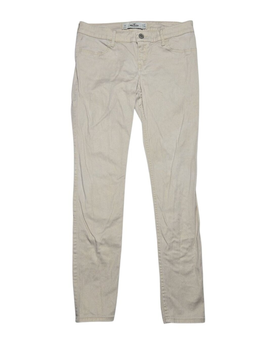 Hollister Jeans Womens 5 Regular‎ Beige Sparkle Skinny Stretch Denim Low Rise
